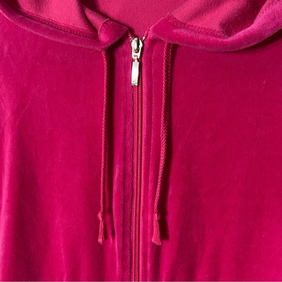 Fashion Nova Hot Pink Y2K Velvet Zip-Up Hoodie Sweatshirt - Picture 3 of 5